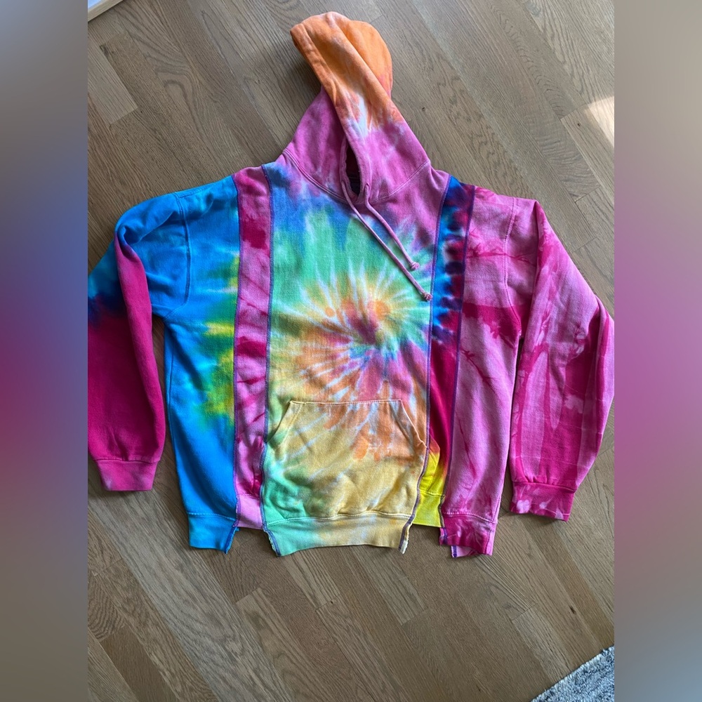 Rebuild by Needles Colorful Tie-Dye Hoodie size L Festival Slouchy